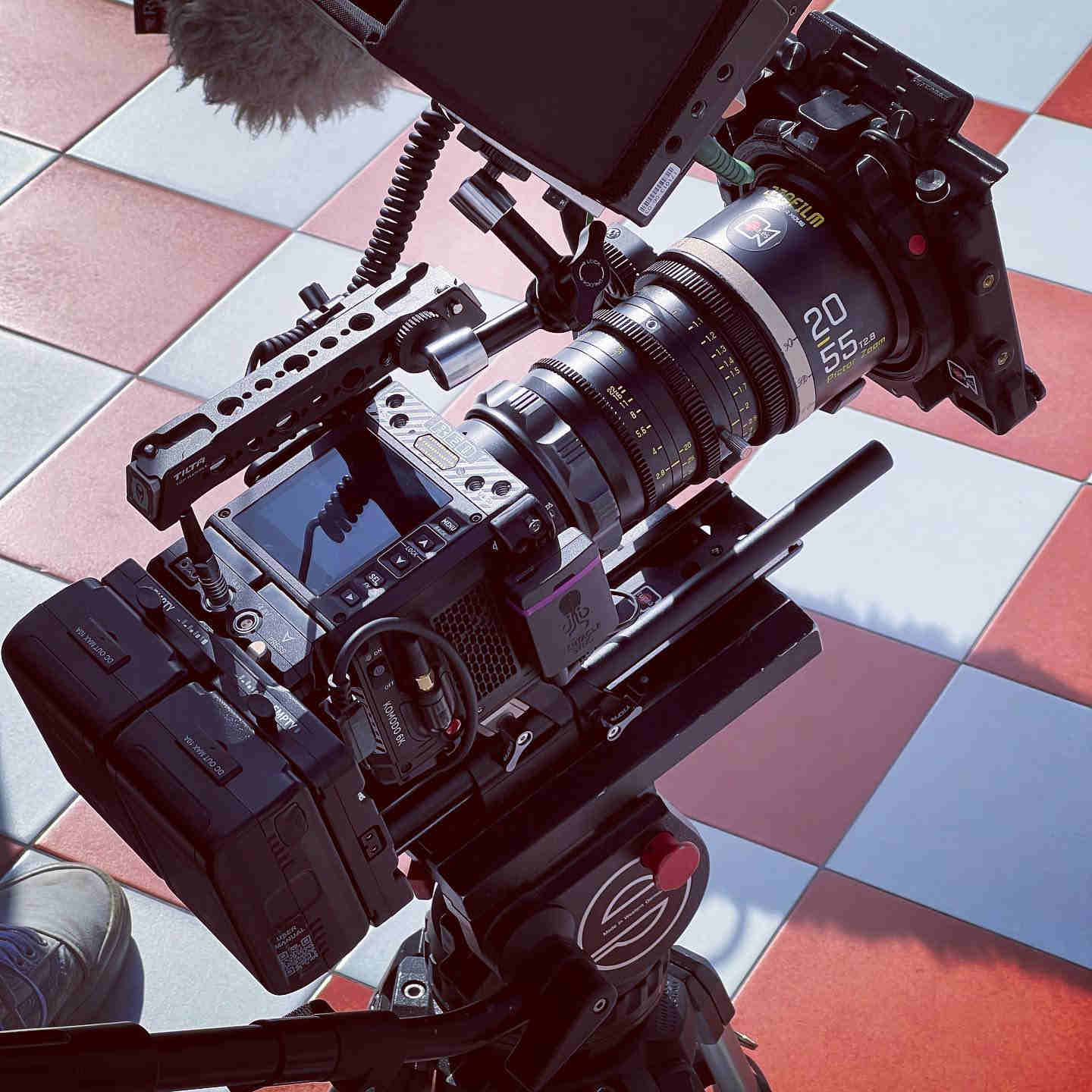 Ibiza film crew operating RED Komodo 6K cinema camera